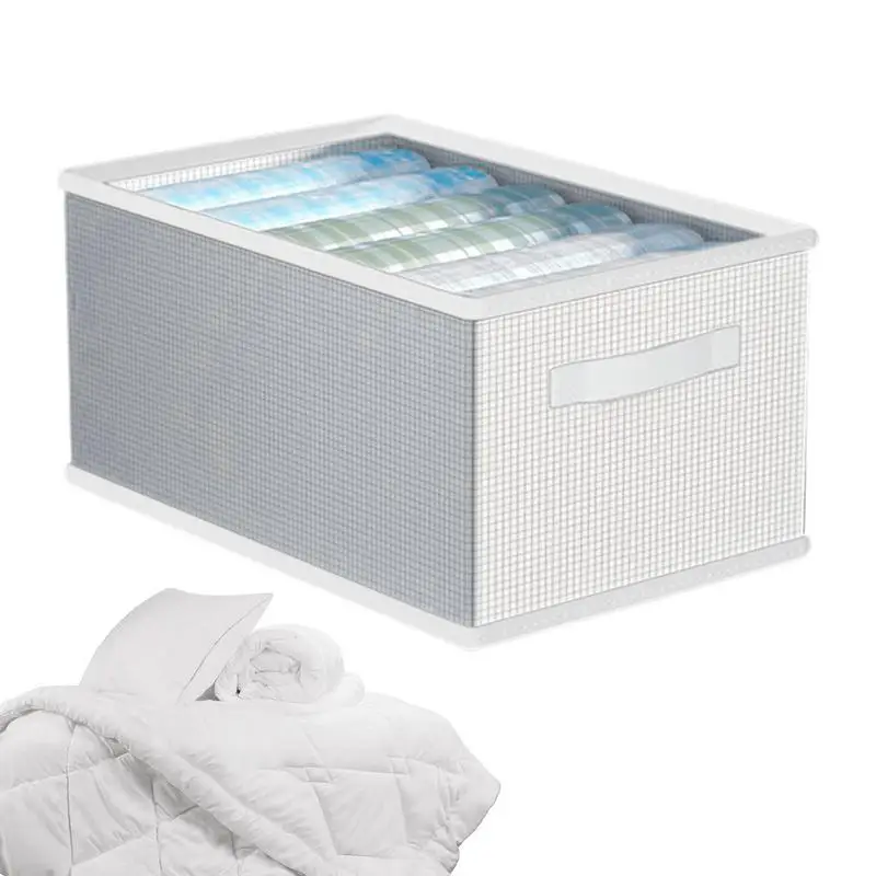 

Folding Comforter Storage Bag Large Capacity With High-quality PEVA+PP Board Multi-compartment With Handles For Clothes Box