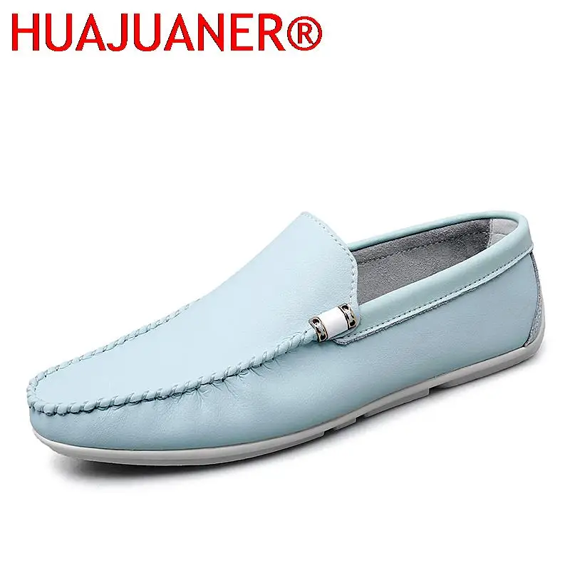 

Men Loafers Summer Casual Shoes Men Breathable Genuine Leather Loafers Trend Lazy Loafers Slip on Italian Designer Moccasins