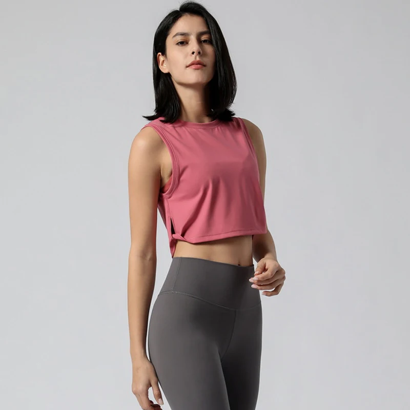 Women's Running Yoga T-Shirt Woman Fitness Yoga Shirt Sleeveless Yoga Vest Sexy Workout Top Quick Drying Workout Vest