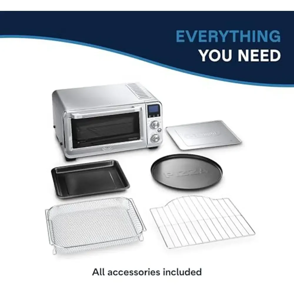 10-in-1 Digital AirFryer Oven with True Convection Technology Internal Light Grills Broils Bakes Roasts Reheats Family-Sized