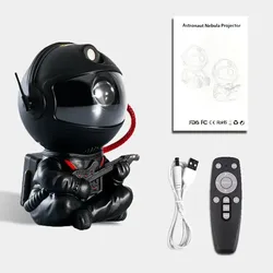 Astronaut Galaxy Star Projector LED Night Light for Enchanting Bedroom Decor (Guitar Black)