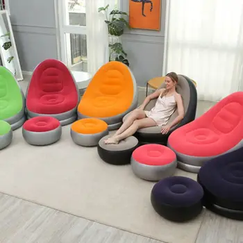 1 poltrona reclinabile pieghevole, combinazione di poggiapiedi per divano gonfiabile per viaggi e vacanze, poltrona da ufficio, perfetta decorazione per piscina 1