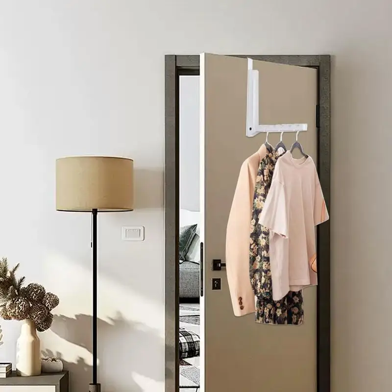 

Over Door Foldable Hanger Foldable Hanger Bathroom Door Back Drying Hook Wardrobe Bedroom Clothing Organizer Laundry Storage