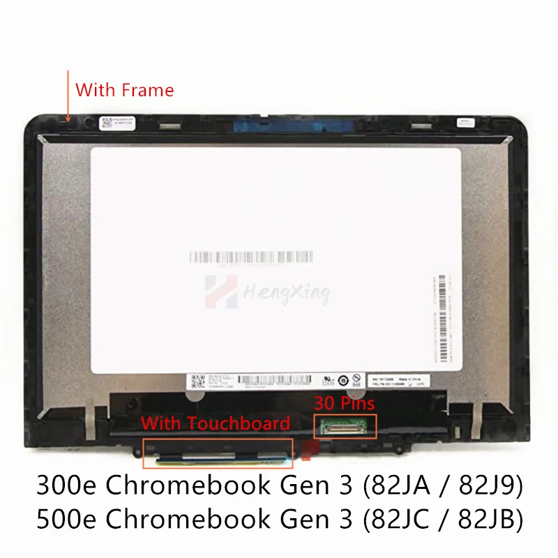 オリジナル 11.6 インチ Lenovo Chromebook 300e 500e Gen 3 LCD