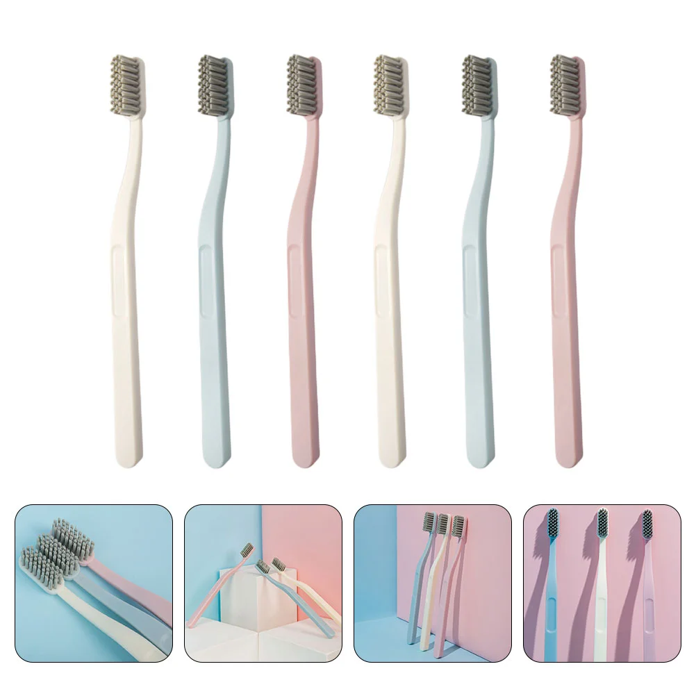 

6 Pcs Nubuck Cleaner Adult Stiff Brush Teeth Stains Cleaners Handheld Toothbrushes Bristles Hard Hair Removers Whitening