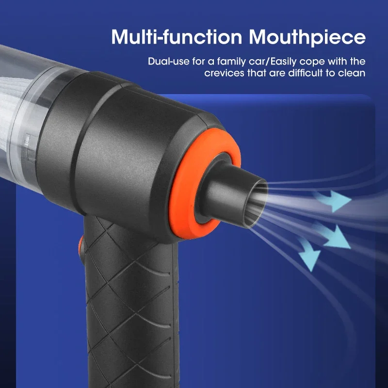 Wireless Portable Vacuum 2000mAh Car Vacuum USB Charging Deep Cleaning Handheld 6000pa Suction for Home Car Pet Hair and Office 5