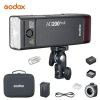 Godox AD200 pro II Flash 200Ws 1/8000 HSS 2980mAh Battery with 2.4G Wireiess X System Bi-color Modeling Lamp Speedlight Flash 1