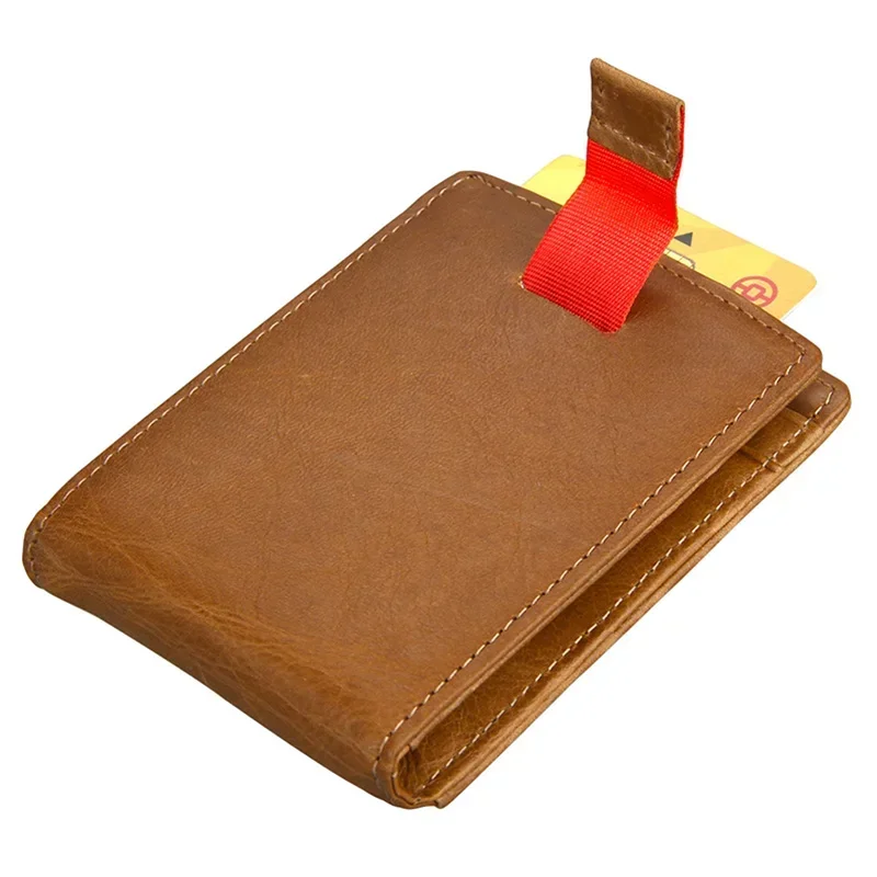 Fashion New Genuine Leather Men Money Clips Male Retro Credit Cards Pack Cowhide Cash Dollar Holder Multi-function Card Set