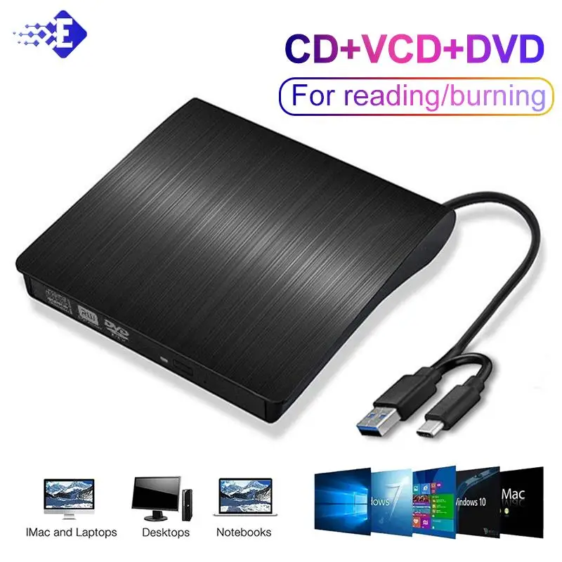 Aggiornato Usb 3.0 Slim External Dvd Rw Cd Writer Drive Burner Reader Player Unità Ottiche Per Laptop Pc Dvd Burner Dvd Portatil