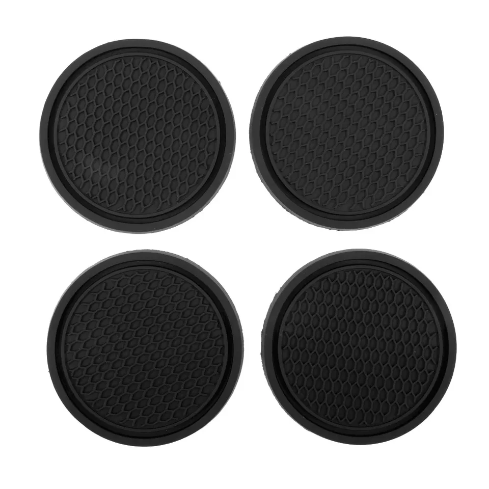 4 Sottobicchieri Auto In Silicone Antiscivolo XINLIYA | Tappetini Portabottiglie Universali Per SUV E Camper, Colori Assortiti (Rosa, Grigio, Rosso, Nero, Blu, Verde) - 4