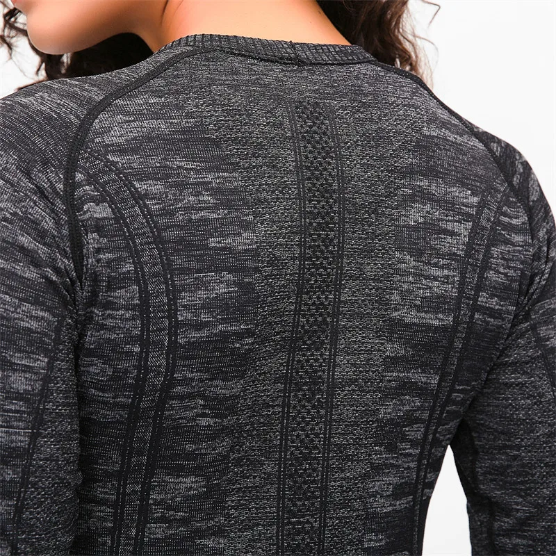 Women Yoga Seamless Top Long Sleeve Shirt Stretchy Workout Tops Sports Wear for Women Gym yoga top