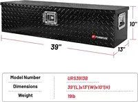 Inch Truck Bed Tool Box, Aluminum Heavy Duty Trailer Tool Box for Pickup Truck Bed RV, Toolbox Storage box with Handle and Lo 2