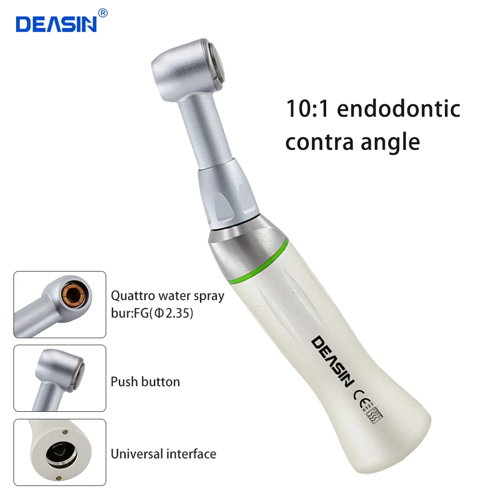 Dental Endo Motor 10:1 Speed Reduction Reciprocating Push Button Contra Angle Handpiece for Hand File Endo Treatment