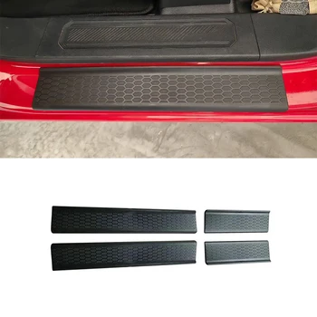Car Door Sill Guards Protectors Black Front Rear Door Entry Guards Protectors Scuff Plate for Ford Bronco 2021+ 1