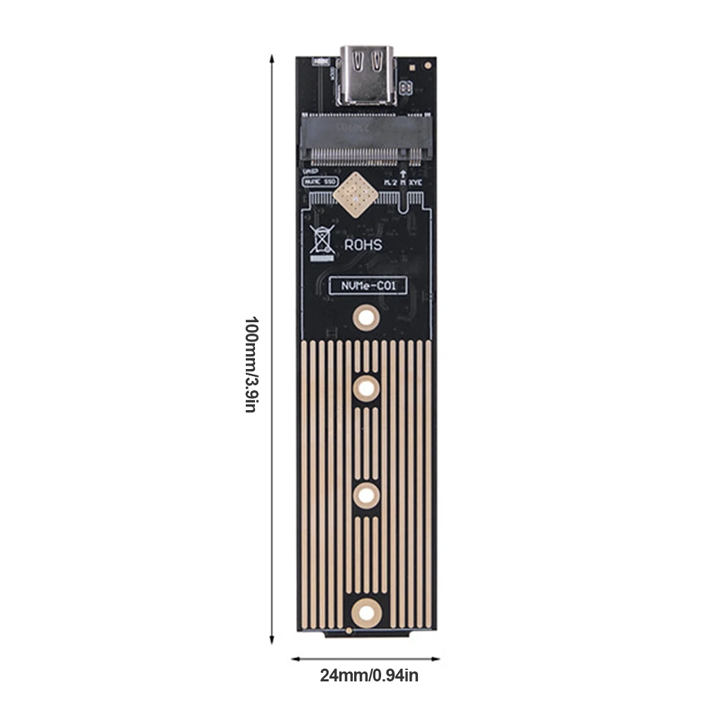 M.2 NVME PCIe NGFF SSD ̽,   M2 SSD ܺ Ŭ, USB3.1 C Ÿ ָ Ʈ ̺ ڽ, 2230-2280 M.2 SSD
