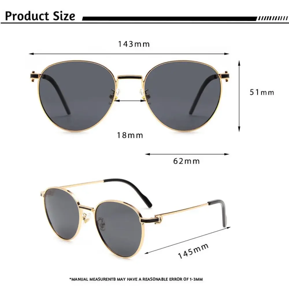 Vintage Round Metal Frame Sunglasses - High Quality UV400 Eyewear