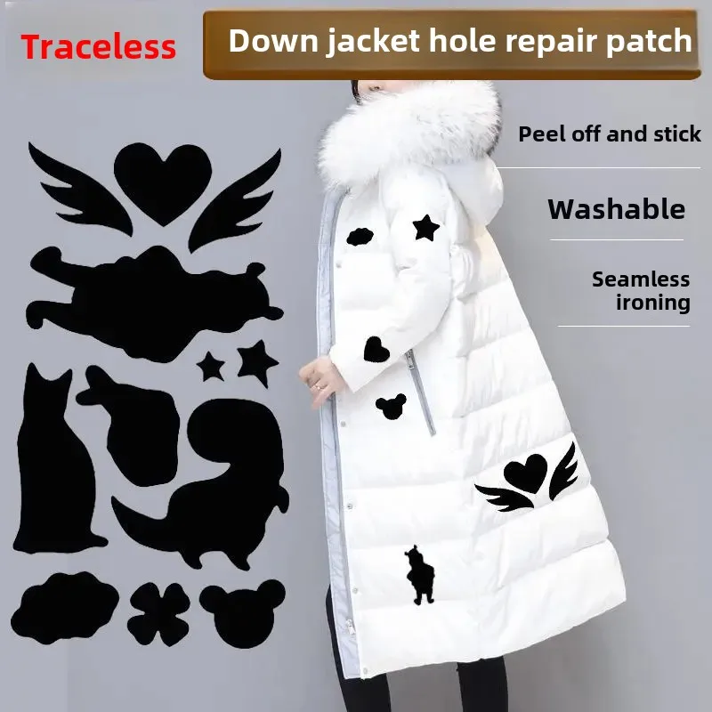 Self-Adhesive Seamless Clothing Repair Patches Men's Women's Fashionable Fabric Stickers Hole Repairs for down Jackets