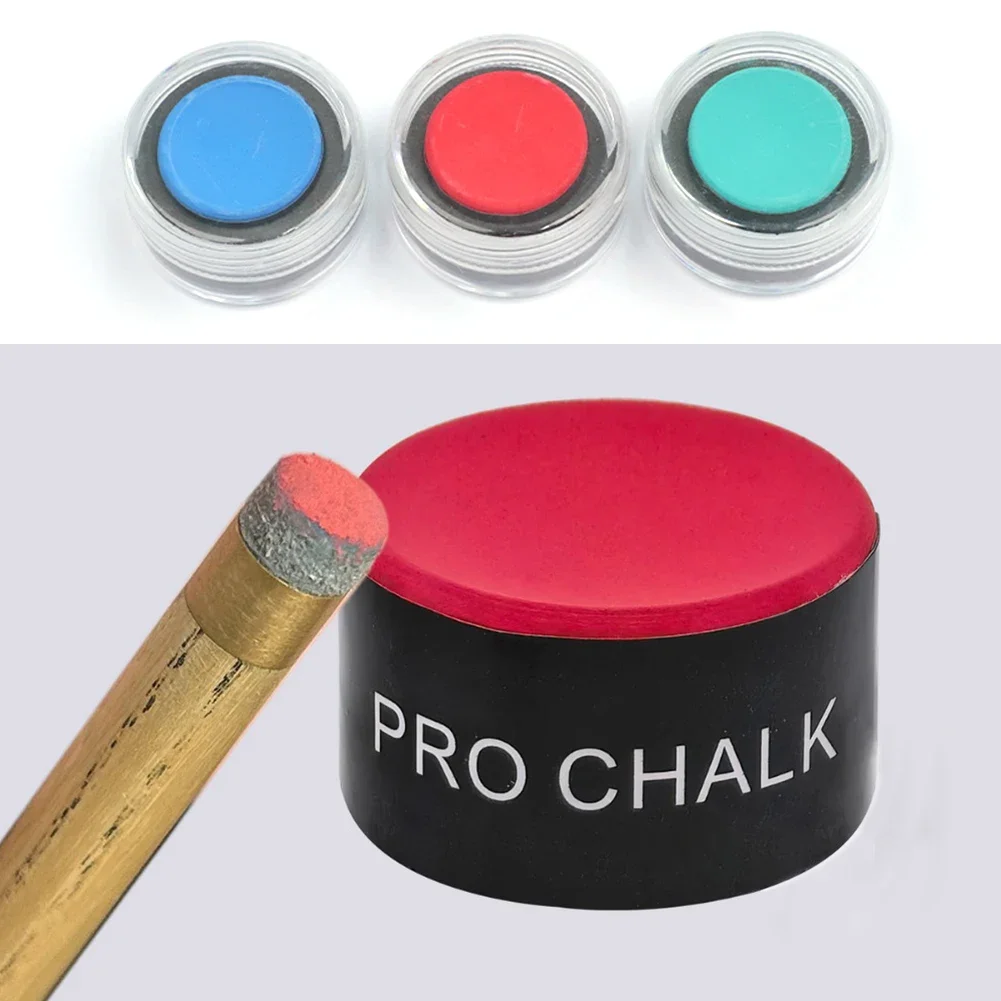 Enhanced Friction Oily Chalk Round Pool Cue Chalk With Transparent Storage Box For Snooker Black Ball 8 Billiard Supplies