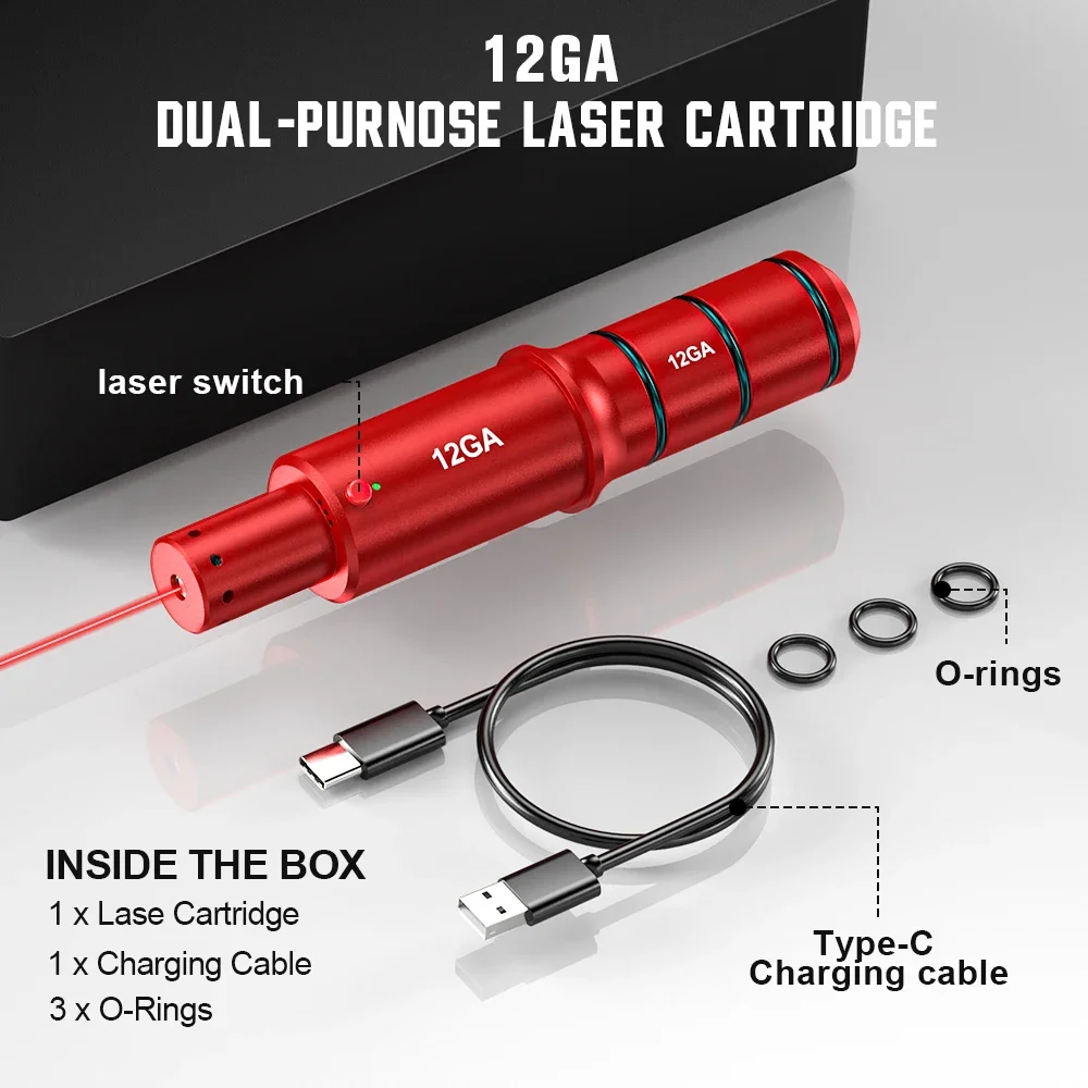 12GA dual-purpose magnetic suction laser training bullet red dot laser training bullet dry powder bullet