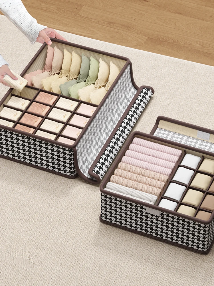 1PC Underwear drawer storage bag Foldable closet storage box Drawer divider storage box Underwear and socks storage box 3