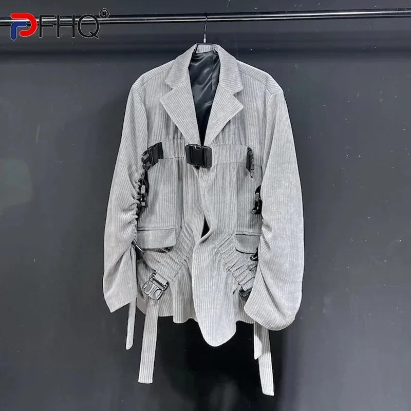 

PFHQ Corduroy Coat Men's Eye-splice Structure Design Original High Quality Handsome Avant-garde Blazers Fashion Autumn 21F1735