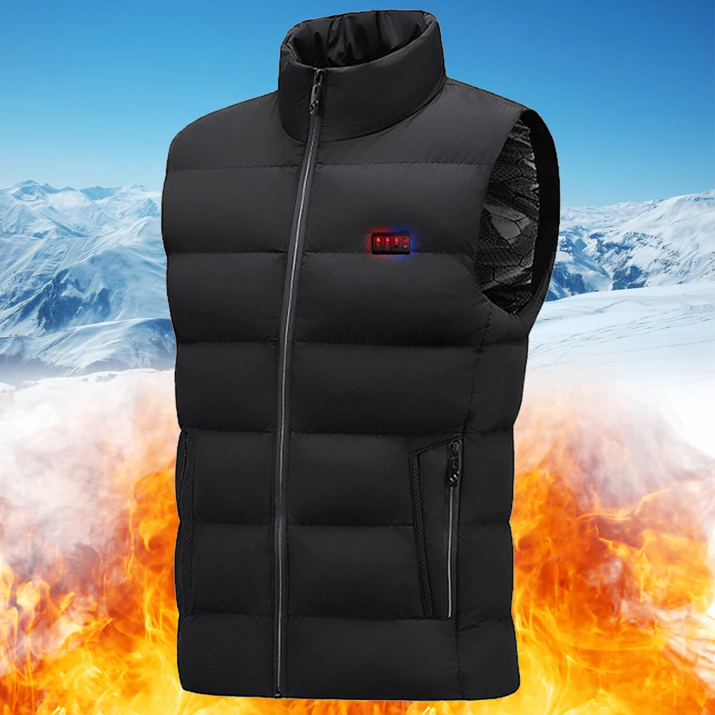 Description Picture 6 of item23 Areas Heated Vest USB Charging Waistcoats Jacket Lightweight Electric Heating Gilet Bodywarmer for Outdoor Camping Hiking