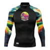 Men's Surfing Long Sleeve Shirts Swimming Clothing Beach Uv Protection Apparel Rash Guard Beach Wear Diving Shirt GYM Clothes 2
