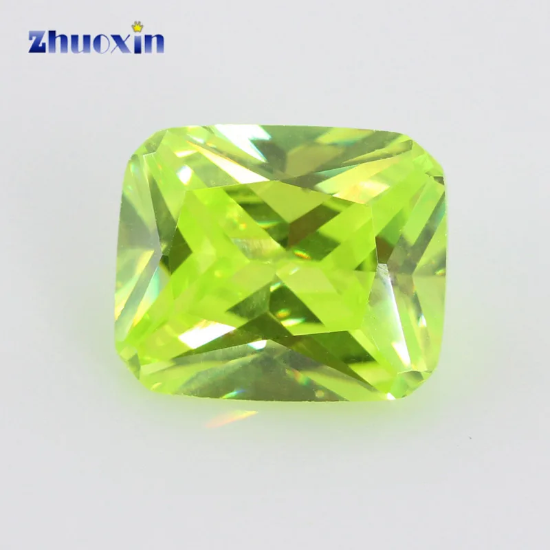 

Size 4*6~10*12mm Octangle Shape 5A Apple Green CZ Stone Synthetic Gems Cubic Zirconia For Jewelry Stone