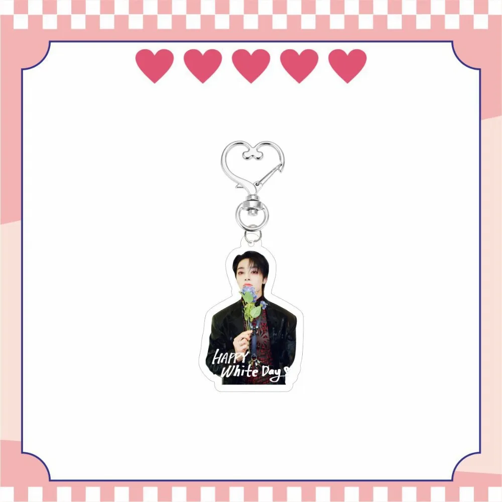 Kpop Felix Hyunjin Valentine's Day Keyrings Seungmin Han Changbin Lee Know New Acrylic Double-sided Keychain Bag Pendant Gift 3