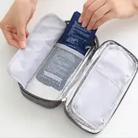 Sac de réfrigération à insuline Portable, boîte réfrigérée, réfrigérateur à insuline, congélateur de médicaments, sac isotherme à insuline, 2 tampons de glace 3