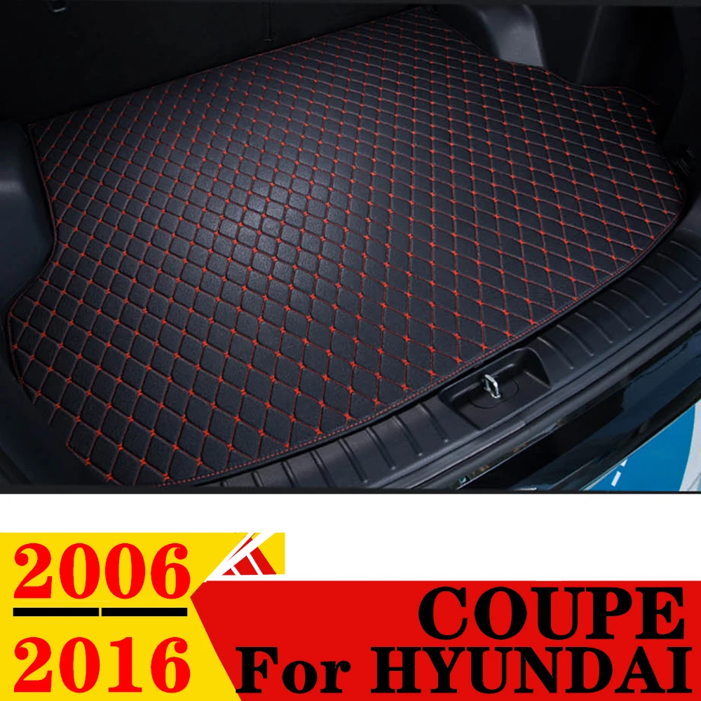 

Коврик для багажника автомобиля для HYUNDAI Coupe 2006-16, для любой погоды, XPE, плоский, боковой, задний, грузовой, коврик, подкладка, авто, задние части, багажник, коврик