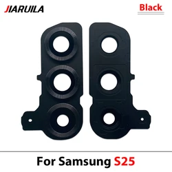 Premium Black Rear Camera Glass Lens with Frame and Adhesive (S25)