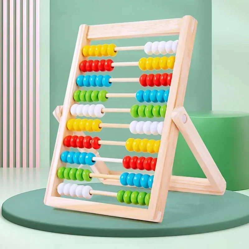 Classic Wooden Educational Counting Toy 100 Beads Preschool Math Learning Toys Montessori Number Arithmetic Abacus Toddler Gift 2