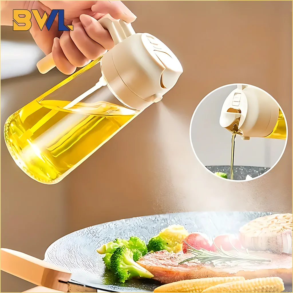 2in1 500ml Glass Oil Sprayer Oil Spray Bottle Tank BBQ Kitchen Baking BBQ Picnic Kitchen Tools for Businesses oil spray bottle oil sprayer oil spray dispenser
