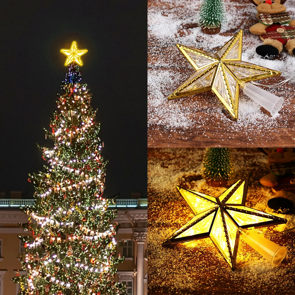 

Led Christmas Lights Xmas Tree Topper Battery Powered Star Garland Fairy Lights Home Christma Navidad New Year Decoration Lights