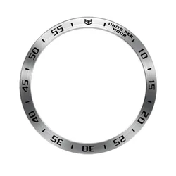 Premium Metal Bezel Protective Ring for Smartwatches - Time/Speed Scale Design (Time Silver)