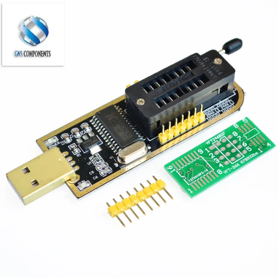 Pince de test pour EEPROM HauCXX/25CXX/24CXX, kit de bricolage, CH34l'autorisation 24 25 série EEPROM Flash BIOS USB programmeur Tech + SOIC8 SOP8