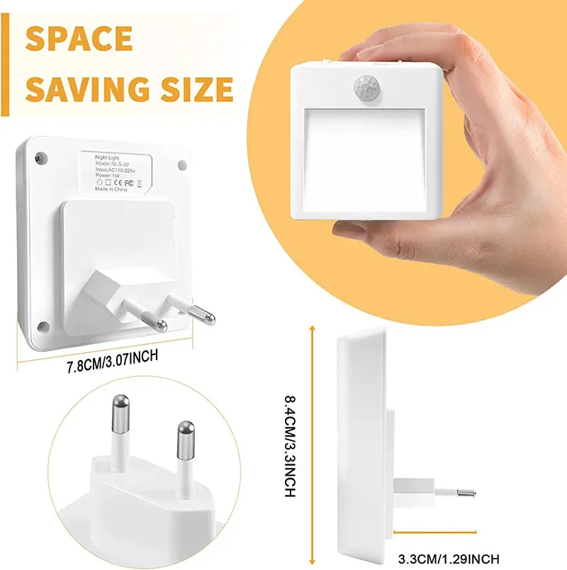 Dimmable LED Motion Sensor Night Lights - Warm White Ambient Lighting