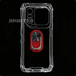 Blackview Xplore 1 Pro 6.78 Back Ring Holder Bracket Case - TPU Soft Silicone Cover for Blackview Xplore 1 (Transparent C Red)