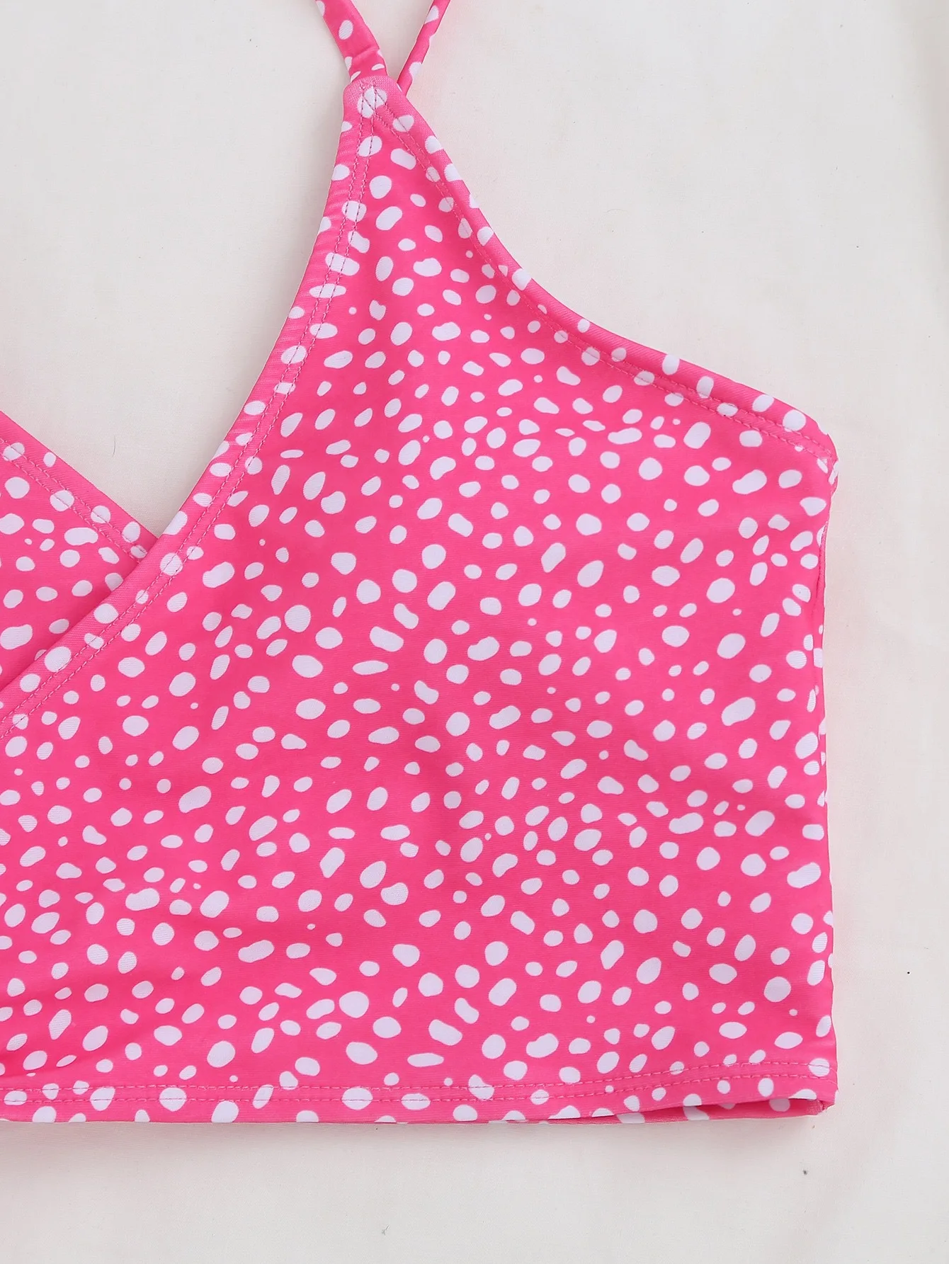 Women's green polka dot bikini swimsuit care instructions