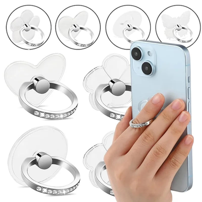 Elegant 360° Rotating Diamond-Style Phone Ring Holder