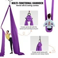 SucceBuy 8.7/11Yards Aerial Yoga Hammock & Swing Yoga Starter Kit Aerial Silk Fabric Yoga Strap Accessory for All Levels Fitness 5