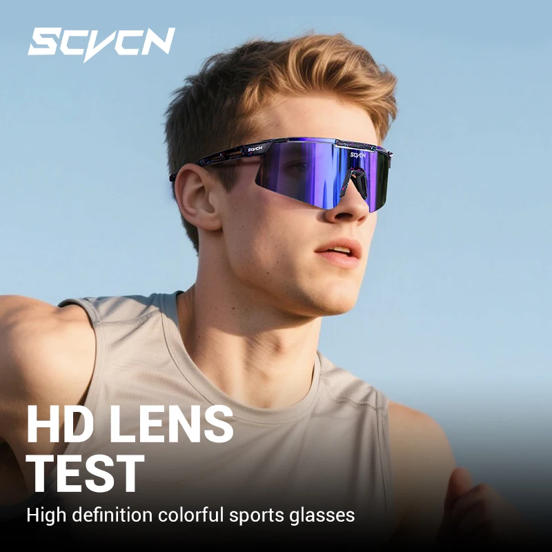 Cycling Sunglasses SCVCN New Men Bicycle Sunglasses Women Outdoor Cycling Glasses MTB Driving Bike Eyewear Sports Running Hiking UV400 Goggles
