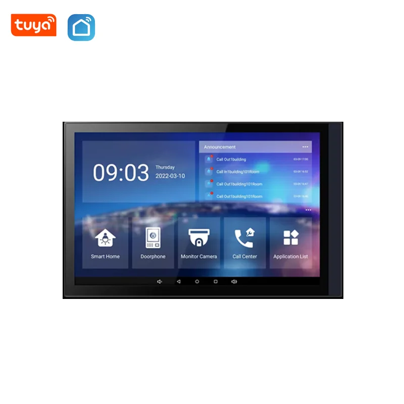 Video Intercom Station 10 inch IP/TCP POE Android OS Indoor monitor home automation Tablet Tuya smart life remote control smart intercom system