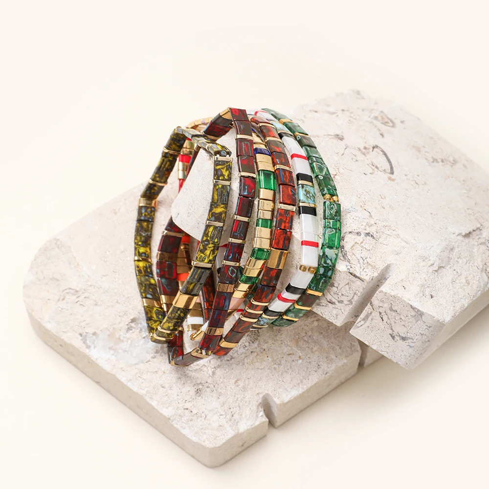 Bracelet élastique Fait Main En Perles De Verre Craquelées Bleu électrique – Idéal Pour Festival Et Rave