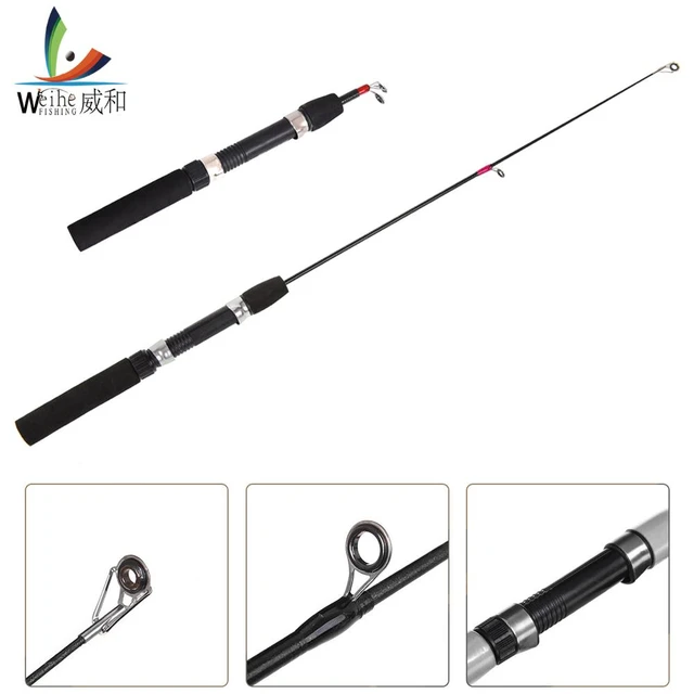 Ice Fishing Rod Winter Short FRP Fiber Telescopic Pole for Freshwater  Saltwater