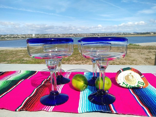 Hand Blown Margarita Glassware Set -   Glassware, Mexican glassware, Glassware  set