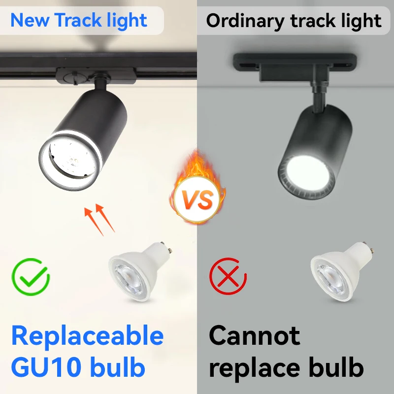 GU10 Led Track Lights Ceiling Spot Light for Living Room Kitchen Shop Decor 110V 220V Full Set Rail Line