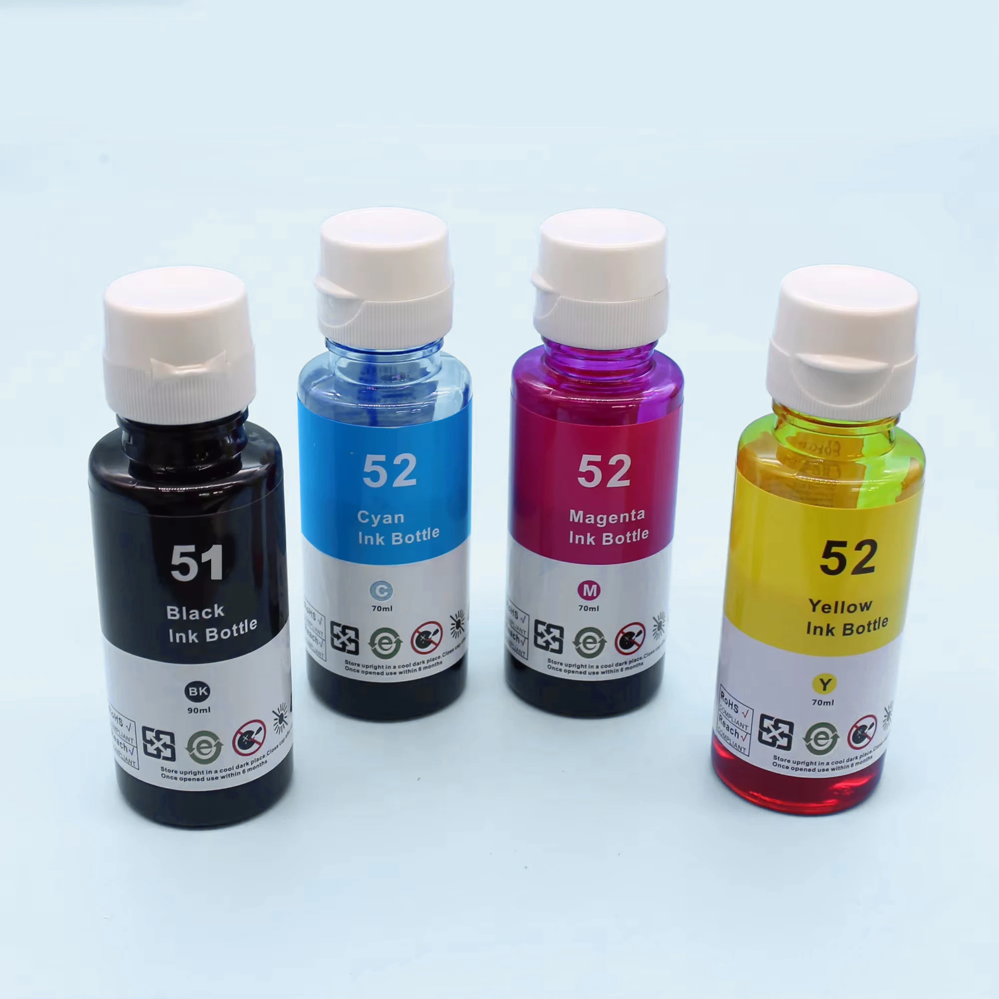 4 Colors GT51 GT52 Dye Ink Bottle For HP DeskJet GT 5810 5820 GT5810 GT5820 51 52 Tank Inkjet Water-based Dye Ink