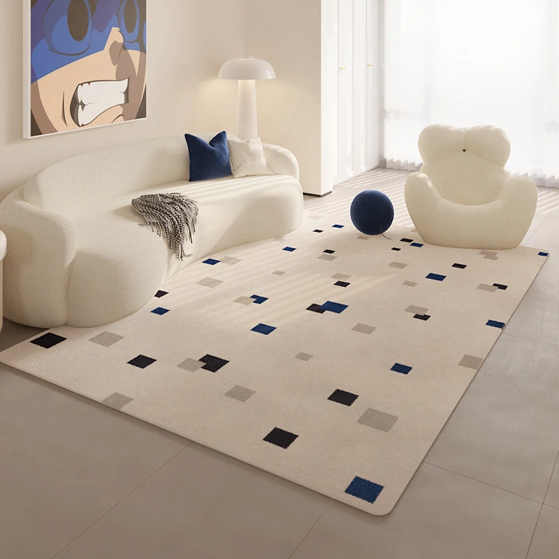 Cream Style Carpets for Living Room, Light Luxury Bedroom Decor Carpet, Fluffy Soft Bedside Floor Mat, Home Cloakroom, Washable